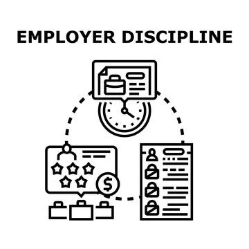 Employer discipline concept evaluating work performance Stock Illustration