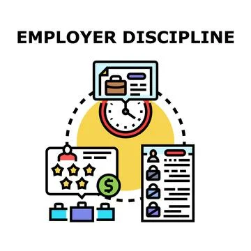 Employer discipline concept evaluating work performance Stock Illustration