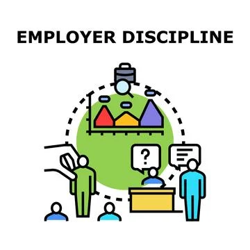 Employer implementing discipline system evaluating employee performance 스톡 일러스트