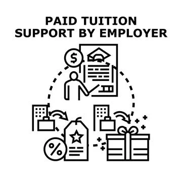 Employer providing tuition support and employee benefits 스톡 일러스트