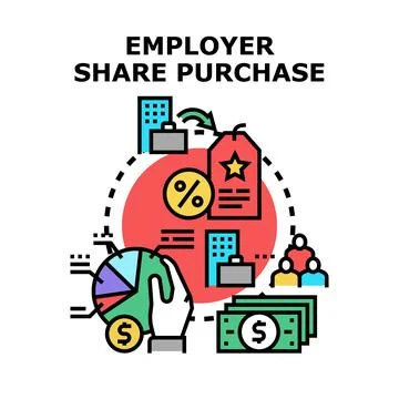 Employer share purchase program benefiting employee investment Stock Illustration