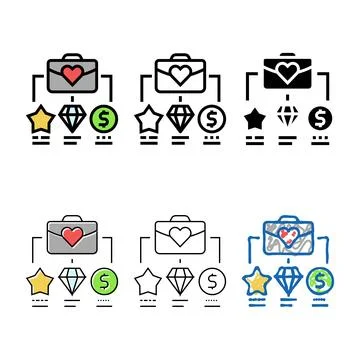 Employer value range proposition evp color icon vector 스톡 일러스트