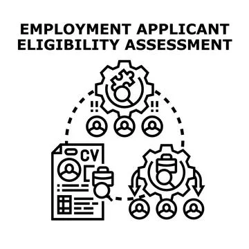Employment applicant eligibility assessment evaluating job candidates イラスト素材