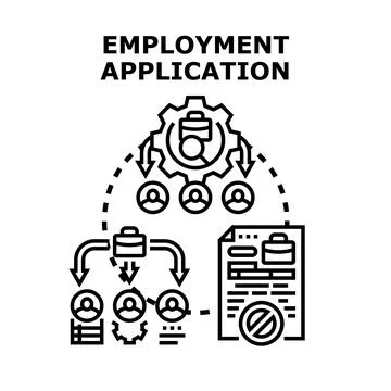 Employment application process and candidate selection concept 스톡 일러스트