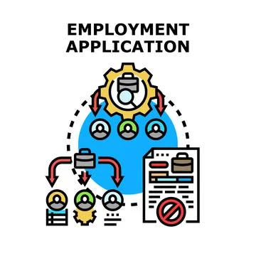 Employment application process and candidate selection concept Stock Illustration