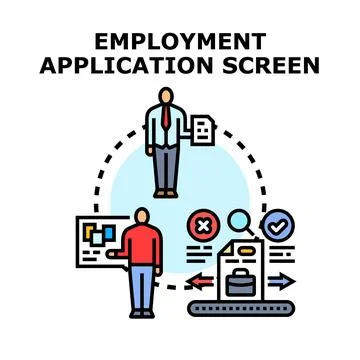 Employment application process screen vector illustration 스톡 일러스트