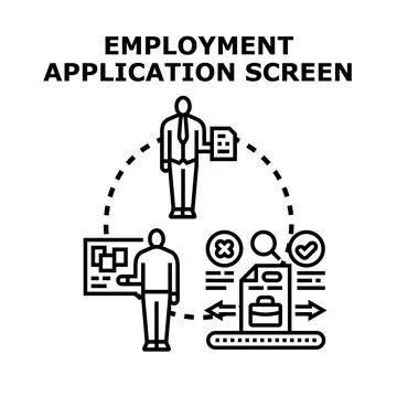 Employment application process screen vector illustration Stock Illustration