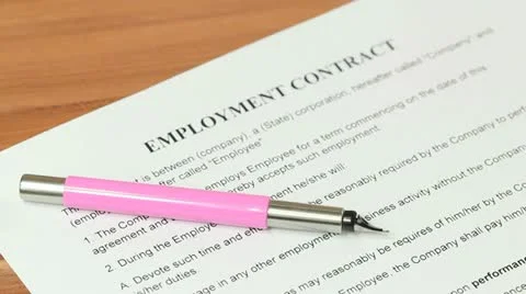 Employment Contract Stock Footage 11472800