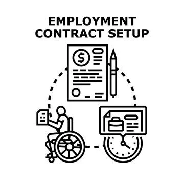 Employment contract setup process and accessibility concept Stock Illustration