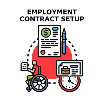 Employment contract setup process and accessibility concept Stock Illustration