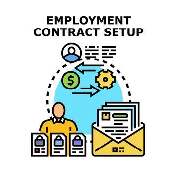 Employment contract setup process for hiring new staff Stock Illustration