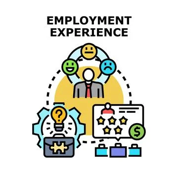Employment experience vector concept with business person Illustrazione stock