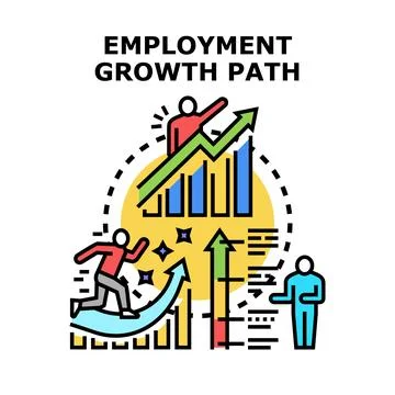 Employment growth path vector concept illustration Stock Illustration