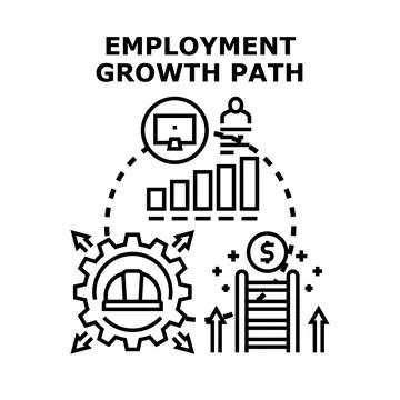 Employment growth path vector concept illustration Stock Illustration