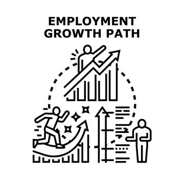 Employment growth path vector concept illustration Stock Illustration