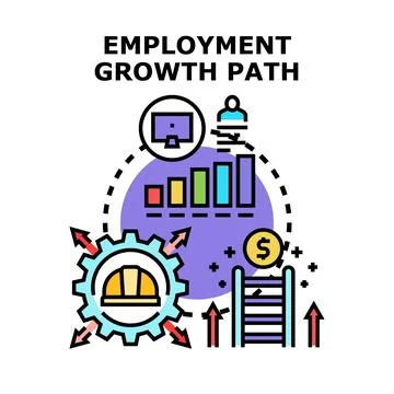 Employment growth path vector concept illustration Stock Illustration