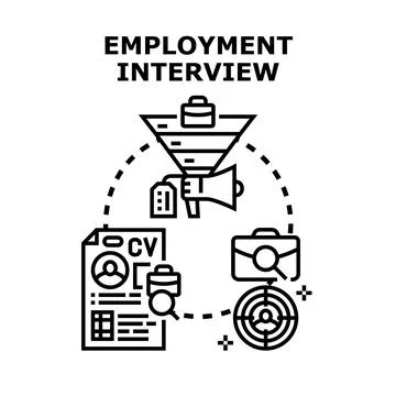 Employment interview concept evaluating job seeker career searching Stock Illustration