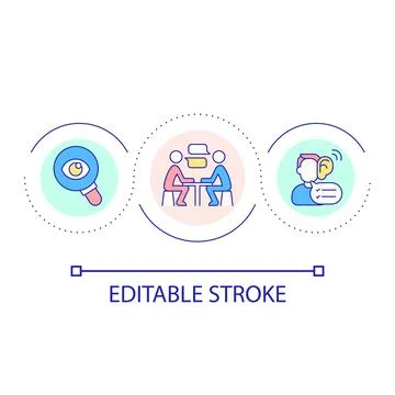 Employment interview loop concept icon Illustrazione stock