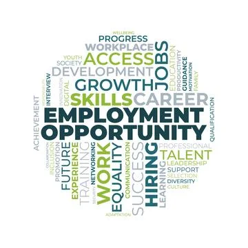 Employment Opportunity Word Cloud Vector Design 库存插图