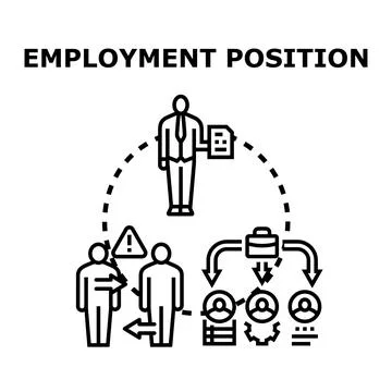 Employment position finding new worker hire concept Stock Illustration