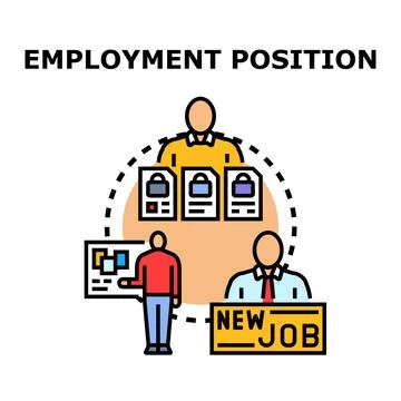 Employment position selection finding new job opportunity Stock Illustration