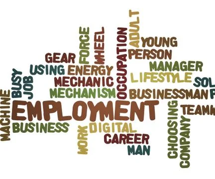 Employment tag cloud Stock Illustration