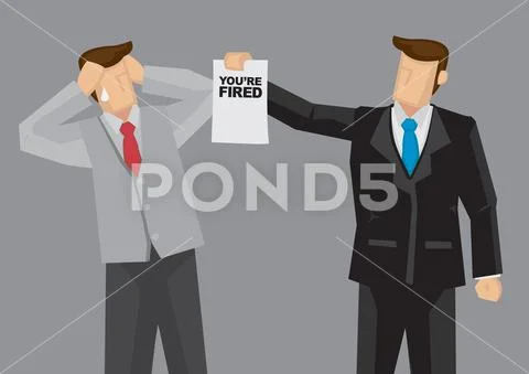 Employment Termination Vector Cartoon Illustration: Royalty Free #130488438