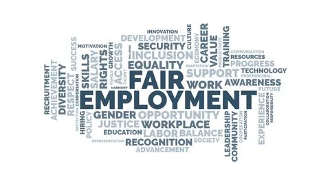 Employment Word Cloud Vector Illustration with Career and Labor Terms Stock Illustration