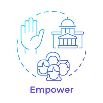 Empower blue gradient concept icon Illustrazione stock