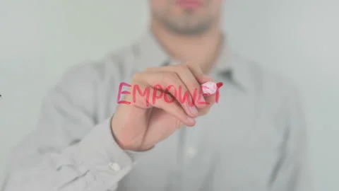 Empower Your Future, Writing on Screen with Hand 動画素材 156953335