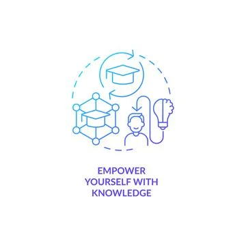 Empower yourself with knowledge blue gradient concept icon Stock Illustration