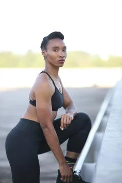 Empowered Athlete Post-Workout - Physique Showcase (Released) Stock Photos