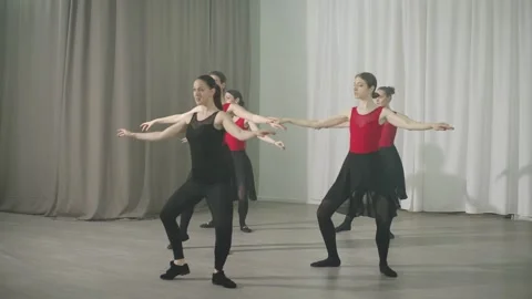 Empowered En Pointe: Group Ballet Training - Embracing Femininity Vídeos de archivo 242665674