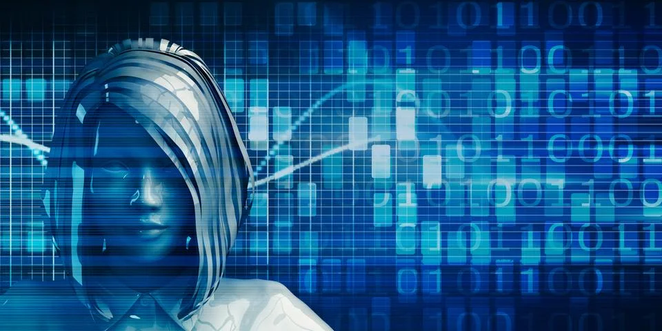 Empowered By Using Data Analytics Technology Stock Illustration