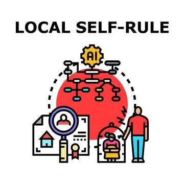 Empowering communities with local self rule and autonomous governance Stock Illustration