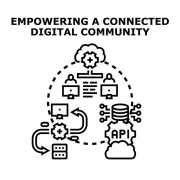 Empowering connected digital community network system development 库存插图