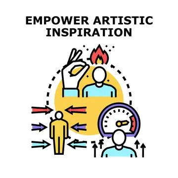 Empowering creative thinking and artistic idea generation process Stock-Illustration
