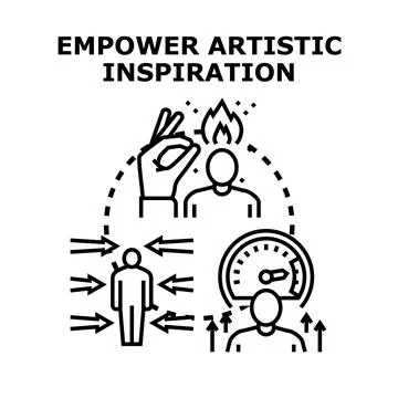 Empowering creative thinking and artistic idea generation process 库存插图