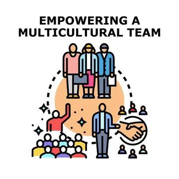 Empowering diverse workforce team building and collaboration Stock Illustration