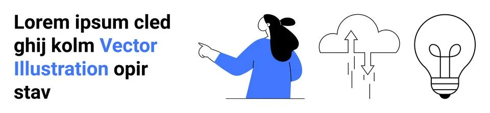 Empowering Ideas and Cloud Computing with Vector Art 스톡 일러스트