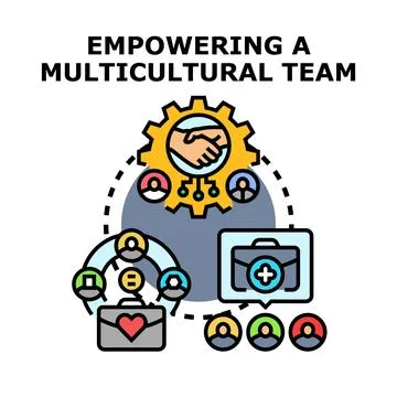 Empowering multicultural team collaboration and business development 스톡 일러스트