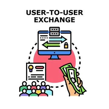 Empowering secure digital user to user exchange concept Stock Illustration