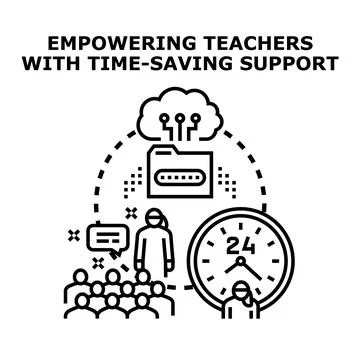 Empowering teachers with time saving cloud support 스톡 일러스트