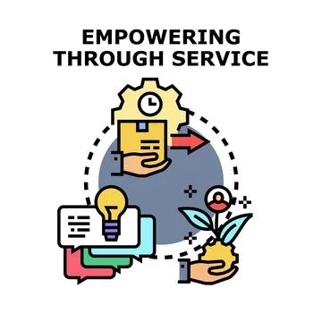 Empowering through service vector illustration concept Stock Illustration