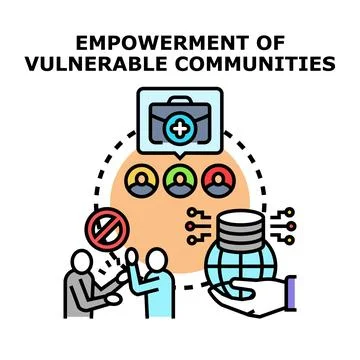 Empowering vulnerable communities for social development and support Stock Illustration