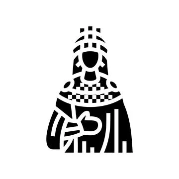 Empress byzantine glyph icon vector illustration Stock Illustration
