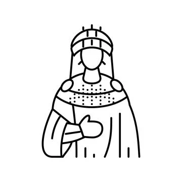 Empress byzantine line icon vector illustration Stock Illustration