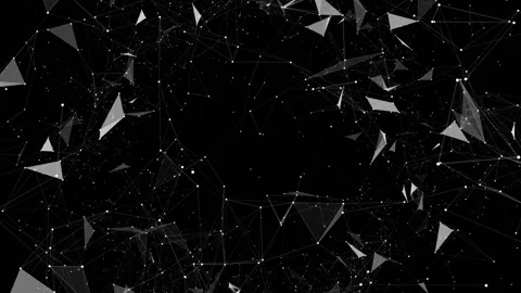 Emptiness in the center.Abstract digital data nodes and connection paths within Stock Footage 94994143
