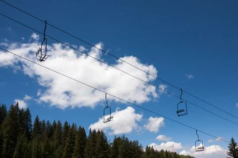 Emptiness in the ski area Stock Photos