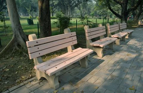 Emptry bench Foto stock
